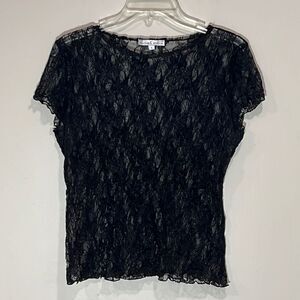 Black Lace See Through Top By Moa Moa. Size Large.